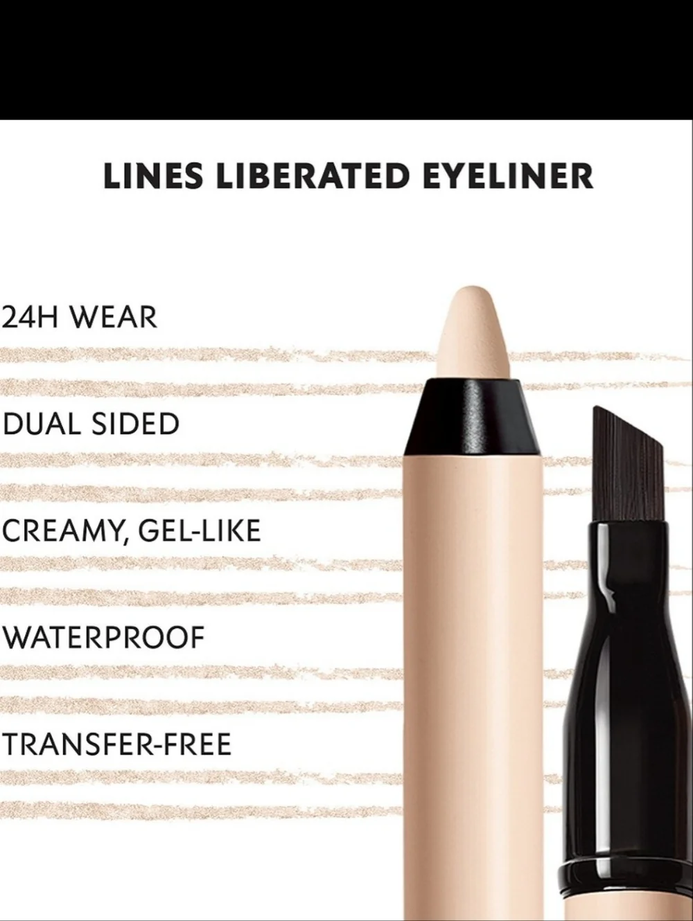 YSL NIB Unmuted Whte Lines Liberated Waterproof Eyeliner